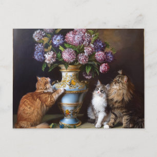 Postal Gatos de flores de IA