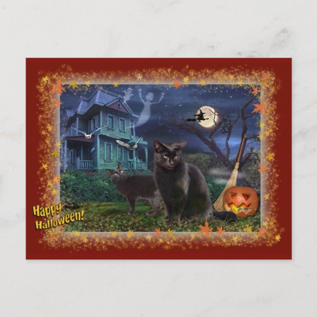 Postal Gatos de Halloween (Anverso)