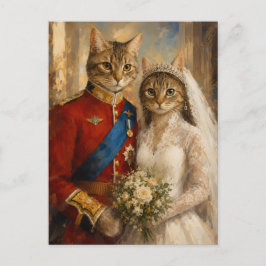 Postal Gatos de la boda real del príncipe Guillermo y Cat
