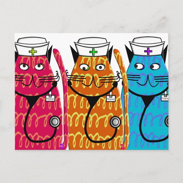Postal Gatos de la enfermera (Anverso)