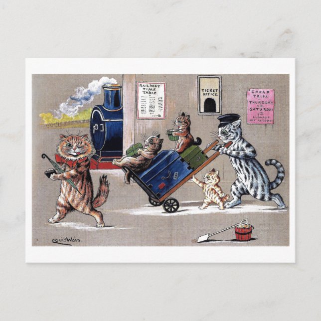 Postal Gatos de Louis Wain 1 (Anverso)