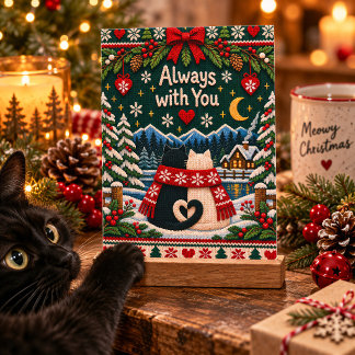 Postal Gatos de Navidad Tejidos Siempre Contigo