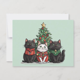 Postal Gatos de Navidades cortos