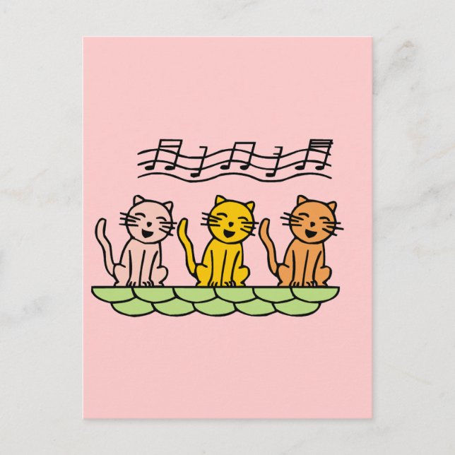 Postal Gatos del canto camisetas y regalos (Anverso)