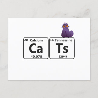 Postal Gatos Divertidos Elementos de la Tabla Periódica C