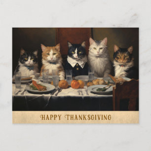 Postal Gatos divertidos vintage para un feliz día de acci