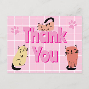 Postal Gatos Doodle Gracias
