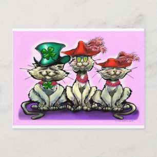 Postal Gatos en Gorras divertidos