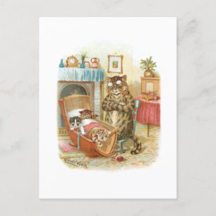Postal Gatos en la cuna por Louis Wain