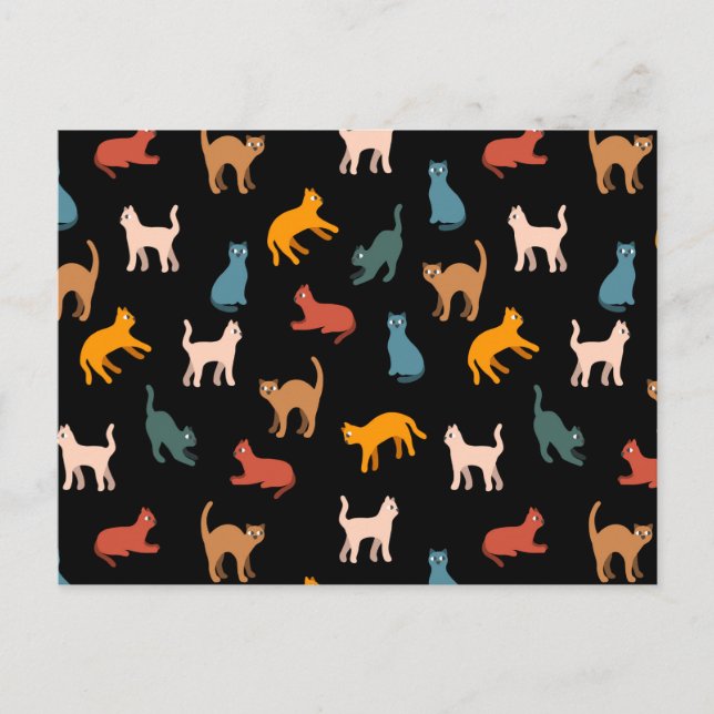 Postal Gatos en negro (Anverso)