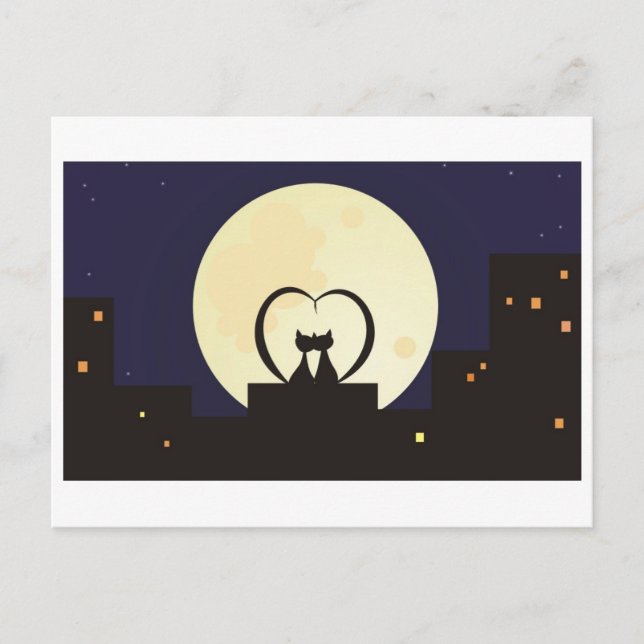 Postal gatos enamorados (Anverso)