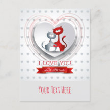 Gatos enamorados del corazón