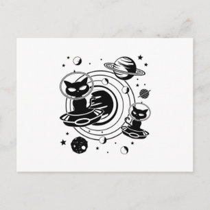 Postal Gatos extranjeros gatos Ufo Espacio Mascotas de ga