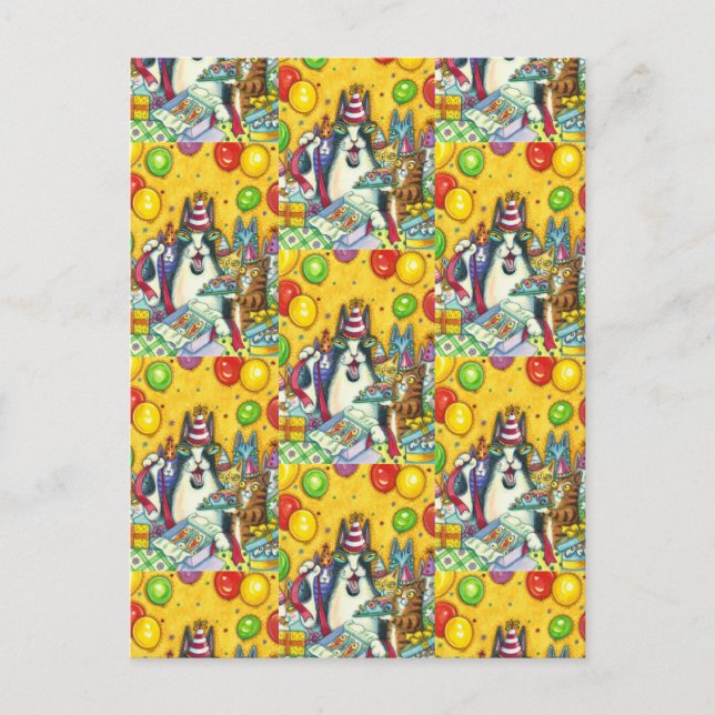 POSTAL GATOS, GATITOS, RATONES, CUMPLEAÑOS DIVERTIDOS HIS (Anverso)