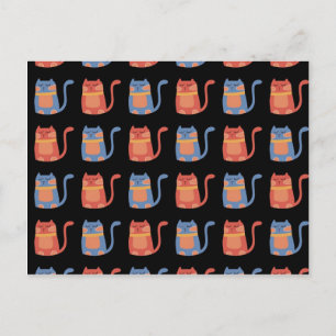 Postal Gatos grasos en regalos rosas y azules para los am