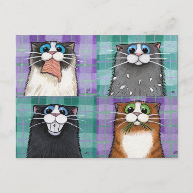 Postal Gatos Hasta Ninguna Postcarta Buena (Anverso)