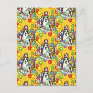 Postal Gatos HISS N' FITZ, GATITOS, RATONES, CUMPLEAÑOS D