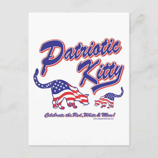 Postal Gatos Kitty Patrióticos (Anverso)