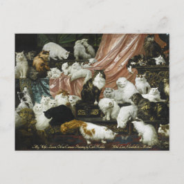 Postal Gatos Lindos Gatitos Arte Antiguo Personalizado