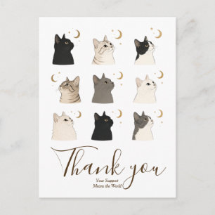 Postal Gatos Luna animal Amante Regalo Celestial