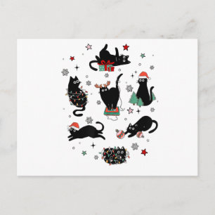 Postal Gatos Negros de Navidad
