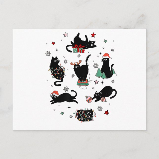 Postal Gatos Negros de Navidad (Anverso)