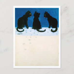 Postal Gatos negros en la nieve, Louis Wain