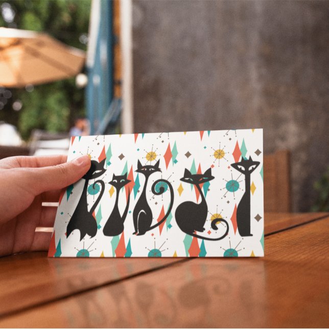 Postal Gatos Negros Geniales de Estilo Moderno de Mitad d (Subido por el creador)