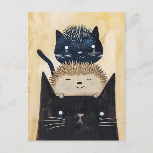 Postal Gatos negros y cobijo