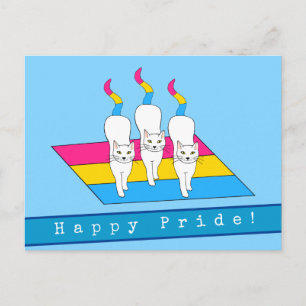 Postal Gatos Orgullosos Pansexuales Felices