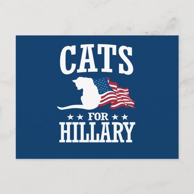 POSTAL GATOS PARA HILLARY (Anverso)