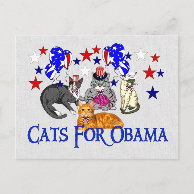 POSTAL GATOS PARA OBAMA (Anverso)