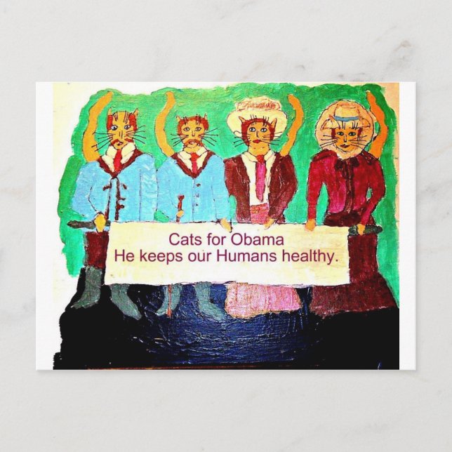 Postal Gatos para Obama (Anverso)