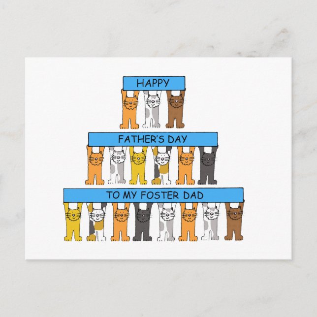 Postal Gatos Personalizados del Día del Padre (Anverso)