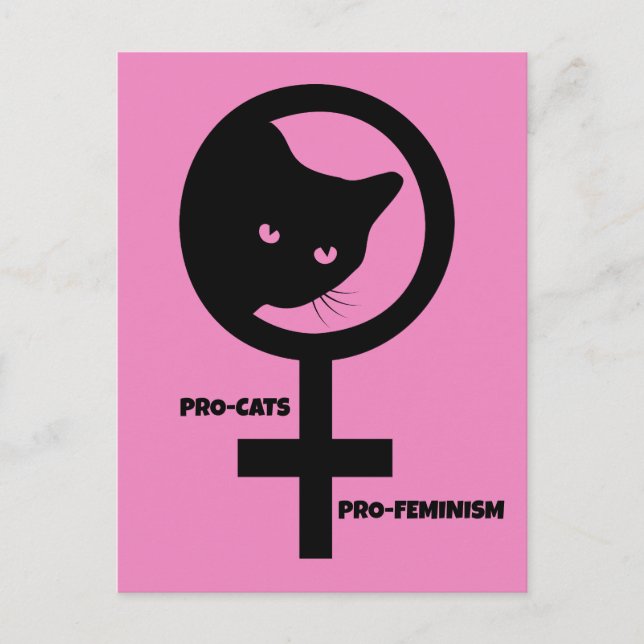 Postal Gatos pro feminismo (Anverso)