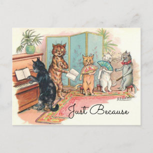 Postal Gatos Victorianos de Louis Wain Sala de Música cir
