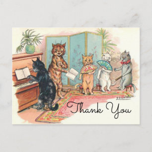 Postal Gatos Victorianos de Louis Wain Sala de Música cir