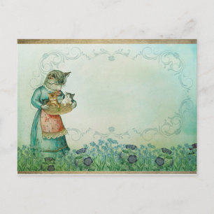 Postal Gatos y gatitos vintage,