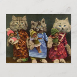 Postal Gatos y muñecas
