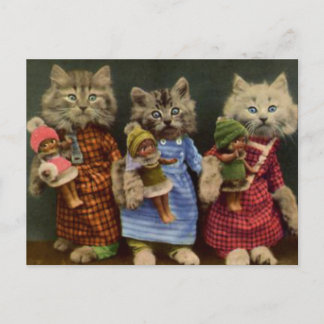 Postal Gatos y muñecas