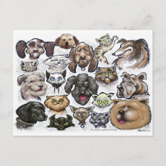 Postal Gatos y perros