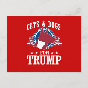 POSTAL GATOS Y PERROS PARA TRUMP