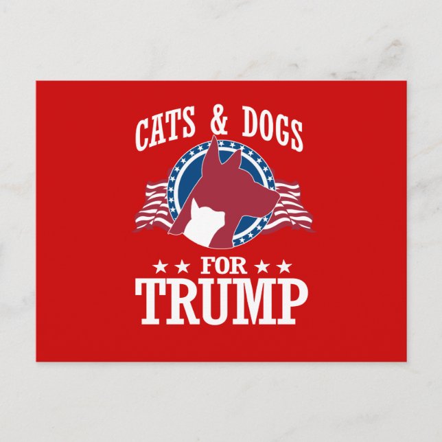 POSTAL GATOS Y PERROS PARA TRUMP (Anverso)