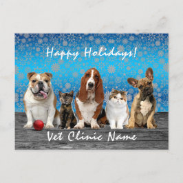 Postal Gatos y perros Veterinarios Navidades