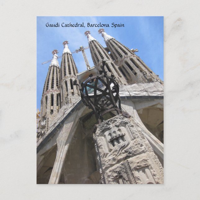 Postal Gaudi Cathedral, Barcelona Spain Postcard (Anverso)