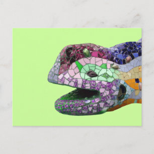 Postal Gaudi Lizard Head Mosaics