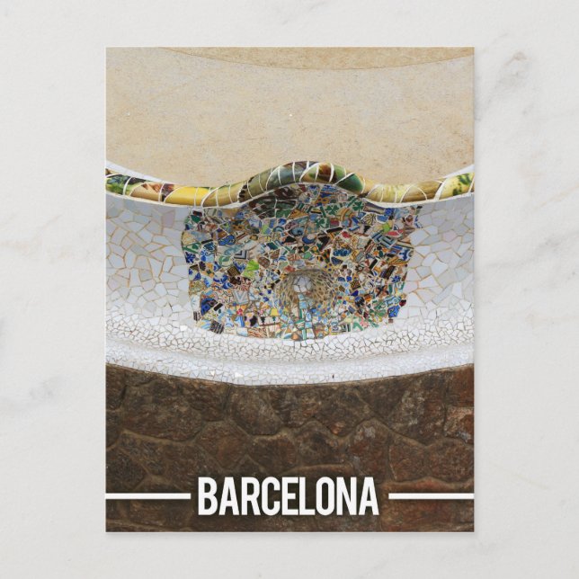 Postal Gaudí Park Guell, Barcelona España (Anverso)