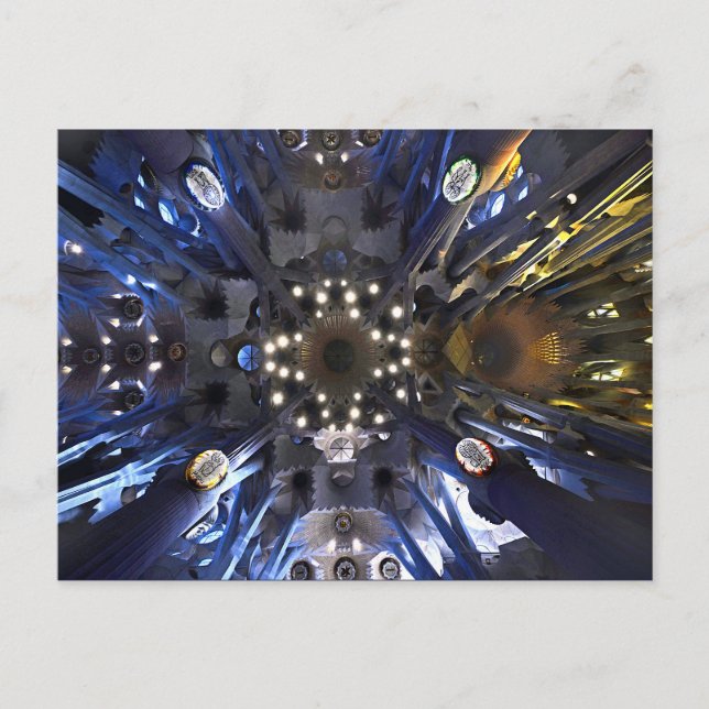 Postal Gaudi. Sagrada Familia. Visión. (Anverso)