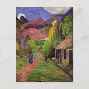Postal Gaugin - Camino en Tahití