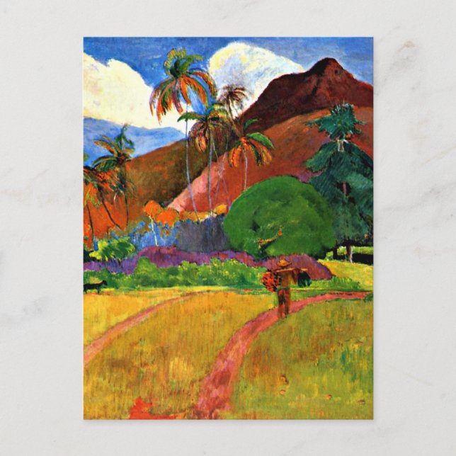 Postal Gauguin - Montañas Tahitianas (Anverso)